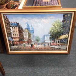 French J. Bardot Large Oil Painting on Canvas 💵  💳  💵  Cash and Card Accepted