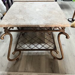 Marble Coffee Table And 2 End Tables
