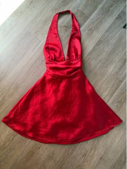 Viral Zara Red Halter Mini Dress
