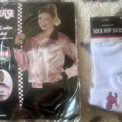 Halloween Grease Pink Ladies Jacket & Socks