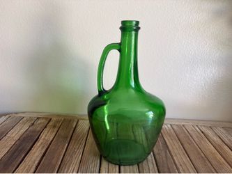 Vintage green wine bottle