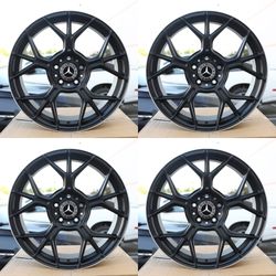 NEW 19 Inch AMG GT Cross Spoke Style Wheels 19x9 +38 5x112 Matte Black Rims Set of 4