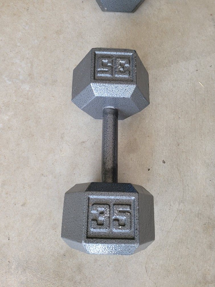 Hex Dumbbell ONLY ONE 35lb for $25 Firm (WALNUT 91789)