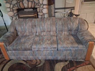 3-Seat Sofa and 2-seat Love seat set with Wood Arm Accents