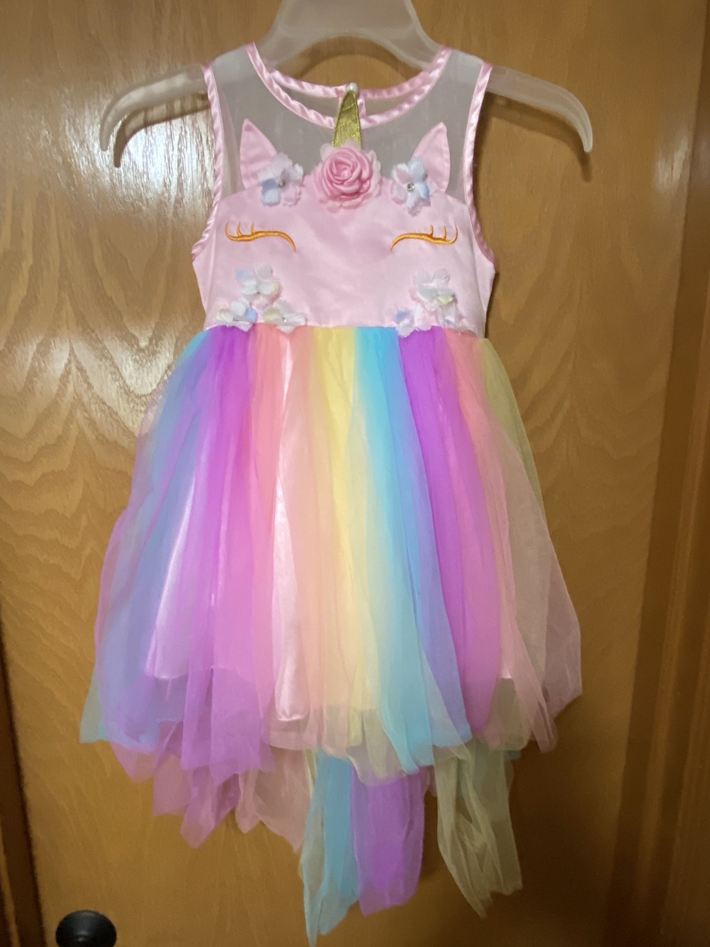 PINK UNICORN DRESS - Size 5