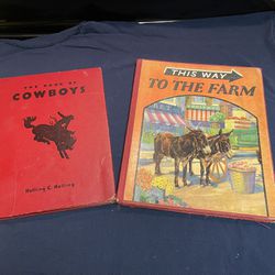 1936 The Book Of Cowboys Holling C Holling And 1939 This Way To The Farm Vintage Kids Books