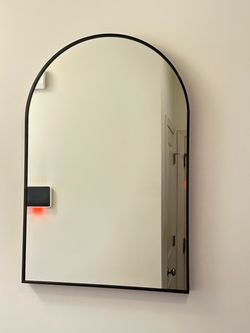 Black Arched Wall Mirror – 36” × 24” – $50
