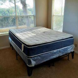 NEW QUEEN PILLOW-TOP MATTRESS AND BOX SPRING - 2PC