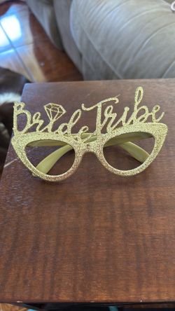 Bride Tribe Gold Glitter Party Glasses