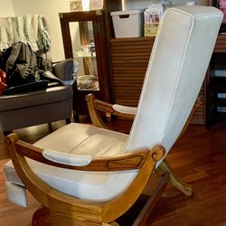 Leather & Wood recliner