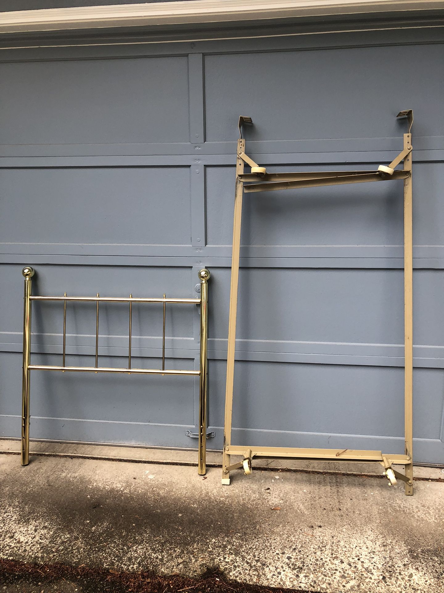 FREE!! Twin Frame W/Brass Like Headboard