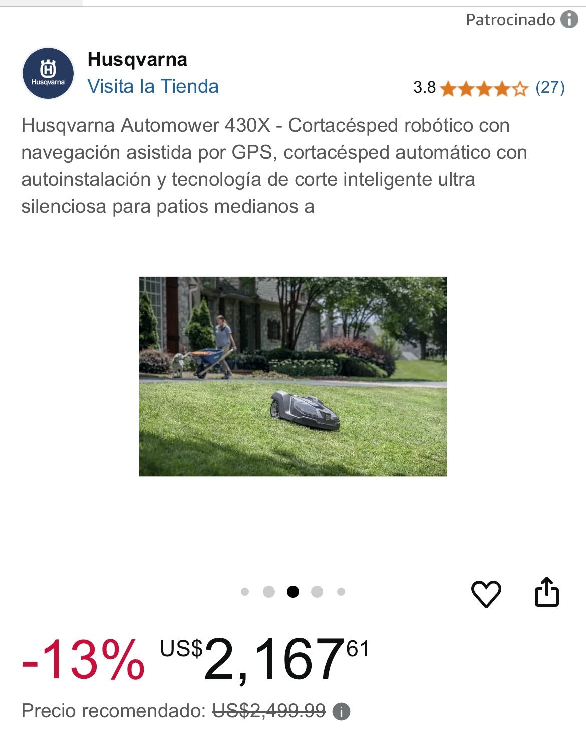 Cortadora Cesped- Lawn Mower Robot Husqvarna Automower 430 X