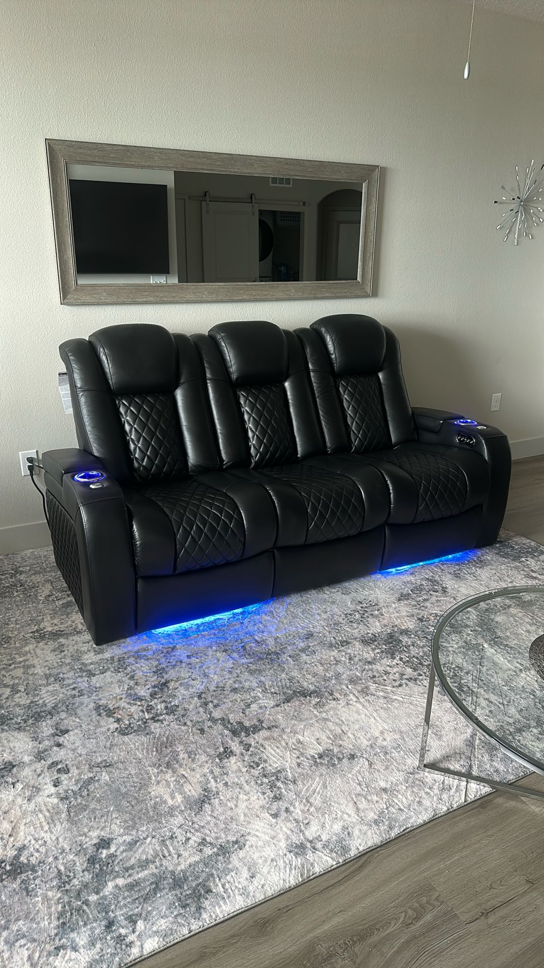 Leather Sofa - Home Theatre Recliner LIKE NEW