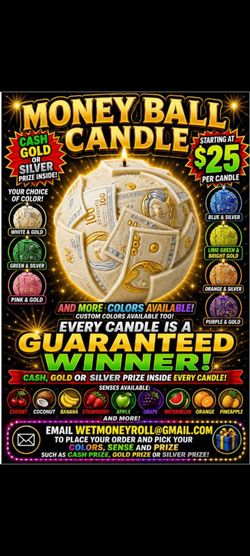 Money Ball Candle with Prize Inside