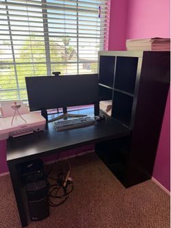 IKEA Book Shelf With Attached Table