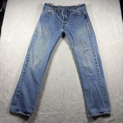 Vintage Levi’s 501 Men’s Size 34x32 Dark Wash 90s USA Distressed #2228