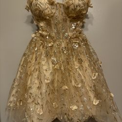 Express gold dress