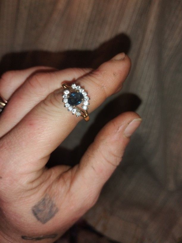 Sapphire Cz 14k Ring