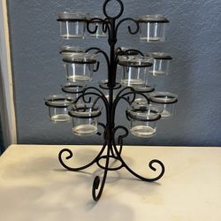 15 Glass Candle Holder Metal Stand