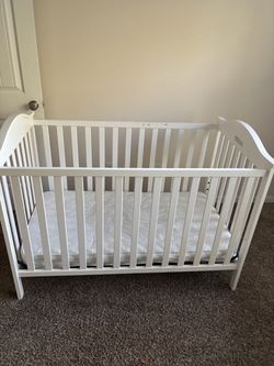 White Wood Baby Crib