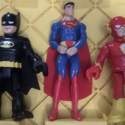 DC Lot of 3 Superman 12" and Flash and Batman Imaginext XL
