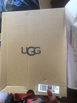 White Ugg Strap Slides.