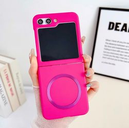 Pink/Purple Magnetic Back Case for Samsung Galaxy Z Flip Ring Stand Cover