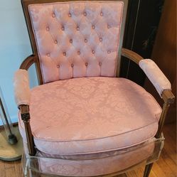 Vintage Louis XVI Tufted Brocade Armchairs