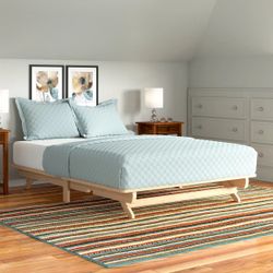 Solid Wood Twin Platform Bed Frame — New, Assembled, Never Used