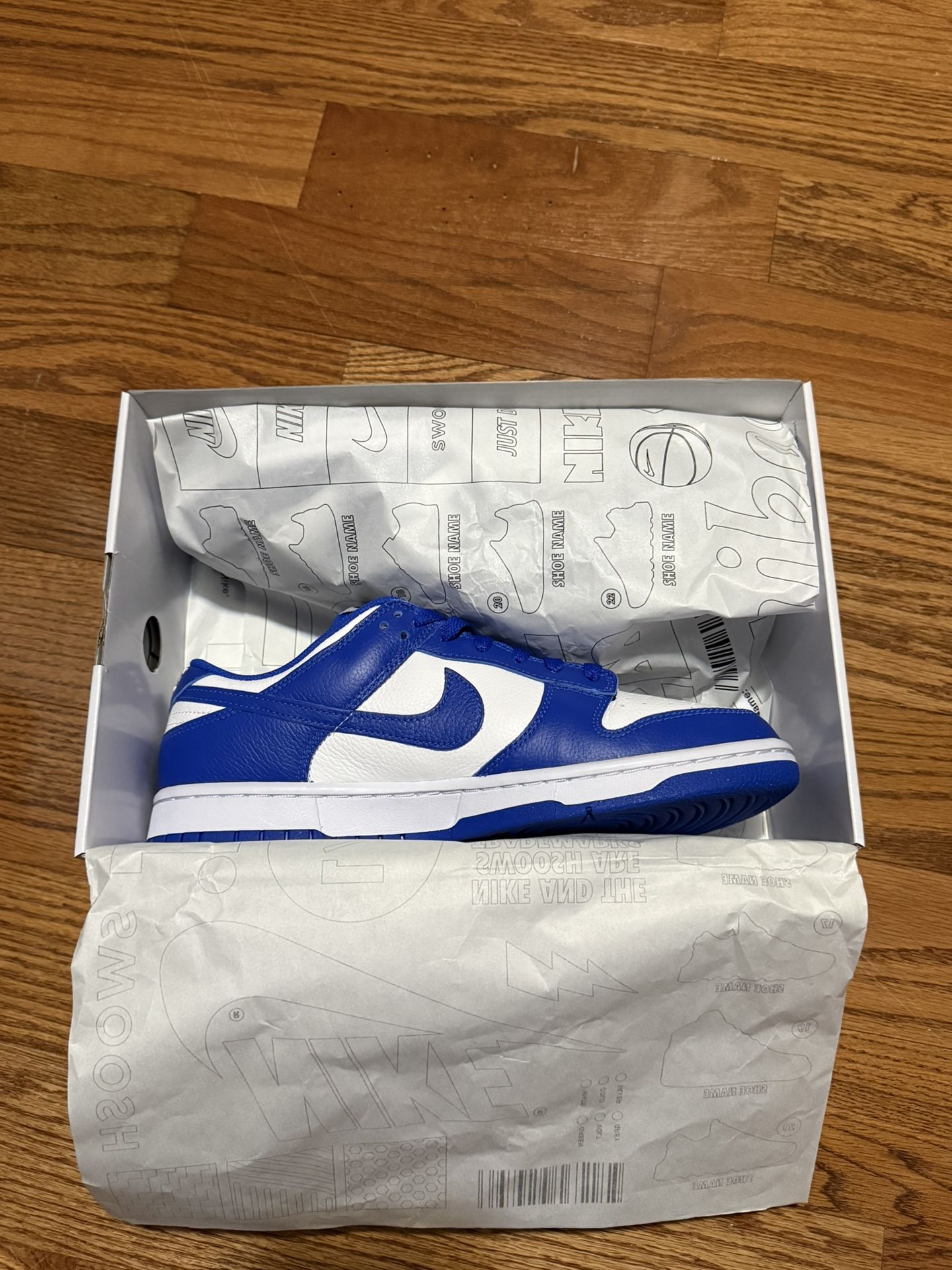blue/white dunks size 10- new and unworn 
