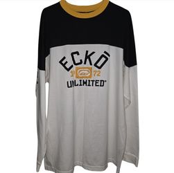 Ecko Unlimited NYC Sweatshirt Vintage Y2k Rhino Hip Hop Rap White Knit Mens XL