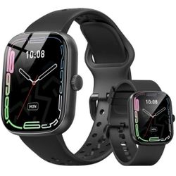 Smart Watch (Answer/Make Call), 1.96" SmartWatches for Men Women with Heart Rate/Activity Tracking, Fitness Tracker Watch with IP68 Waterproof/Pedomet
