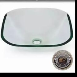 SQUARE CLEAR GLASS VESSEL SINK..... CHECK OUT MY PAGE FOR MORE ITEMS