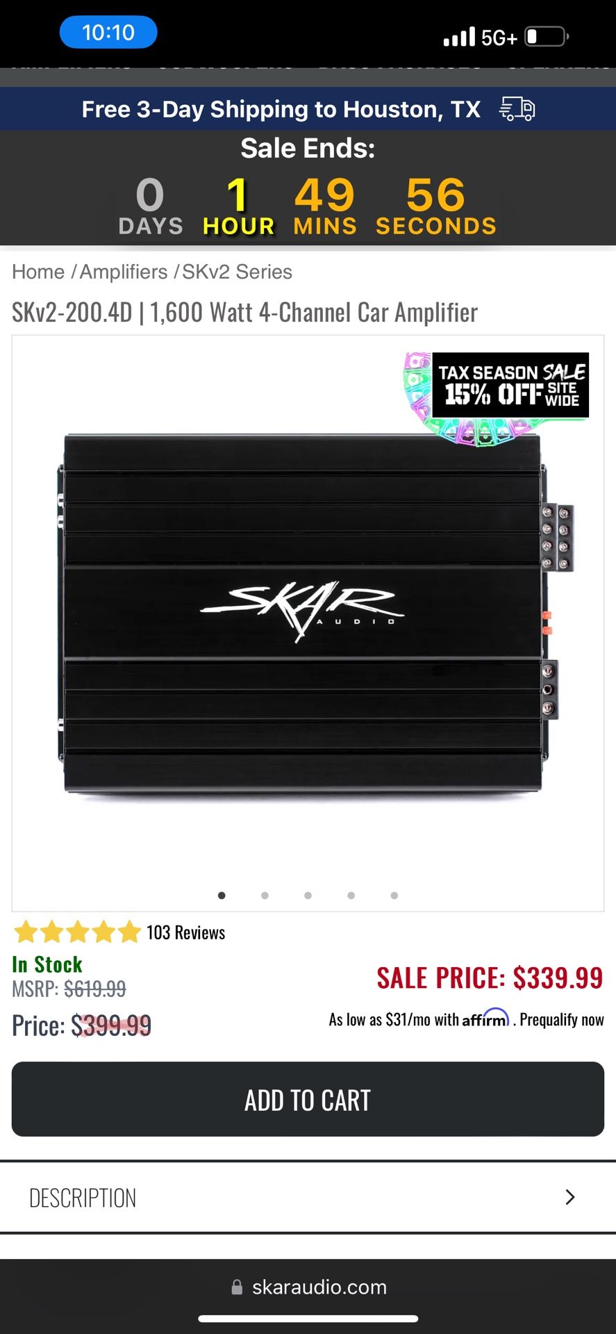 Skar Audio 1600 Watt Amp