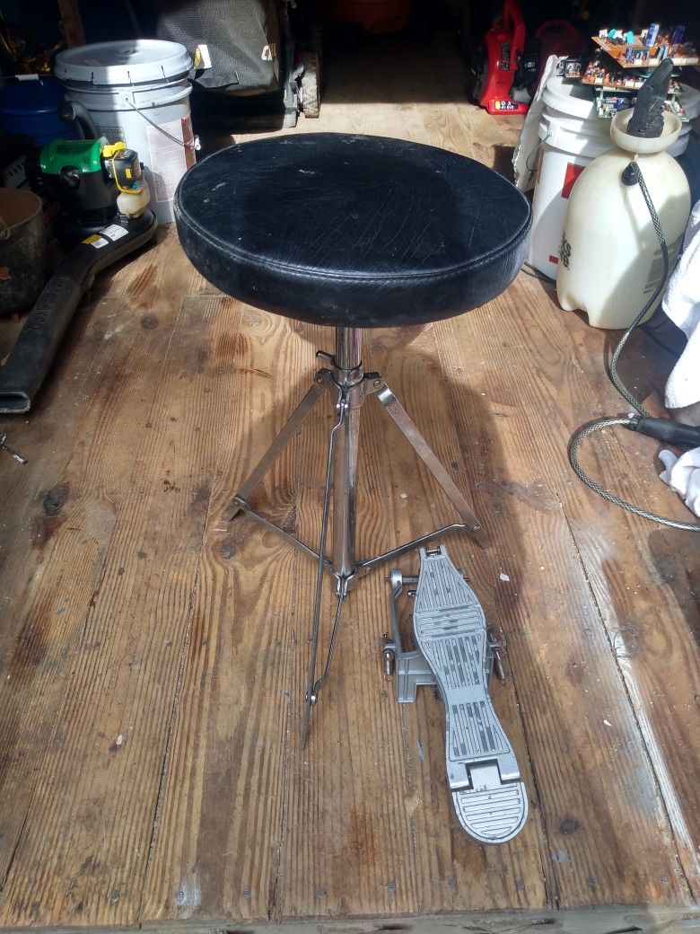 Drummer's Stool And Foot Pedal