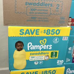 Pampers Swaddlers Diapers, Size 1, 2
