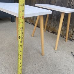 2 Wooden White Stools