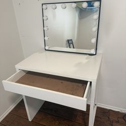 IKEA Desk And Small Vanity Mirror 