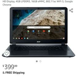 LPDDR3, 16GB eMMC, 802.11ac WiFi 5, Google Chrome