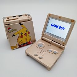 Refurbished Custom Gameboy Advance GBA SP Pokemon Pikachu Yellow Handheld System