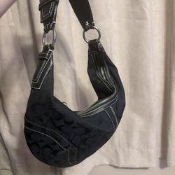 Coach Y2K Black Hobo Purse 