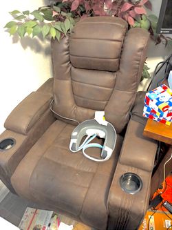Brown leather recliner