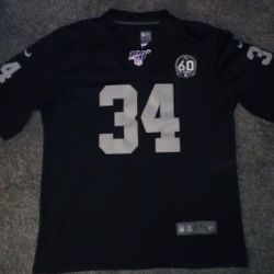 #34 Bo Jackson Raiders  XXL On Field Nike Jersey,Black With Silver Letters/Numbers