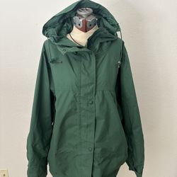 Eddie Bauer Green Parka Raincoat Women’s X Large 