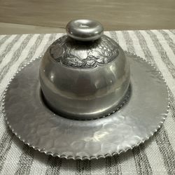 Victorian Handmade Silver-Plated Butter Dish With A Dome Lid - Serving Dish VTG