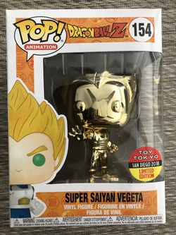Funko Pop Super Vegeta Gold Chrome TOY TOKYO SDCC 2018 Exclusive