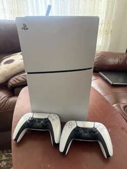 PS5 with two controllers