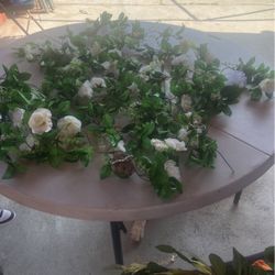 Artificial Flowers Green and White