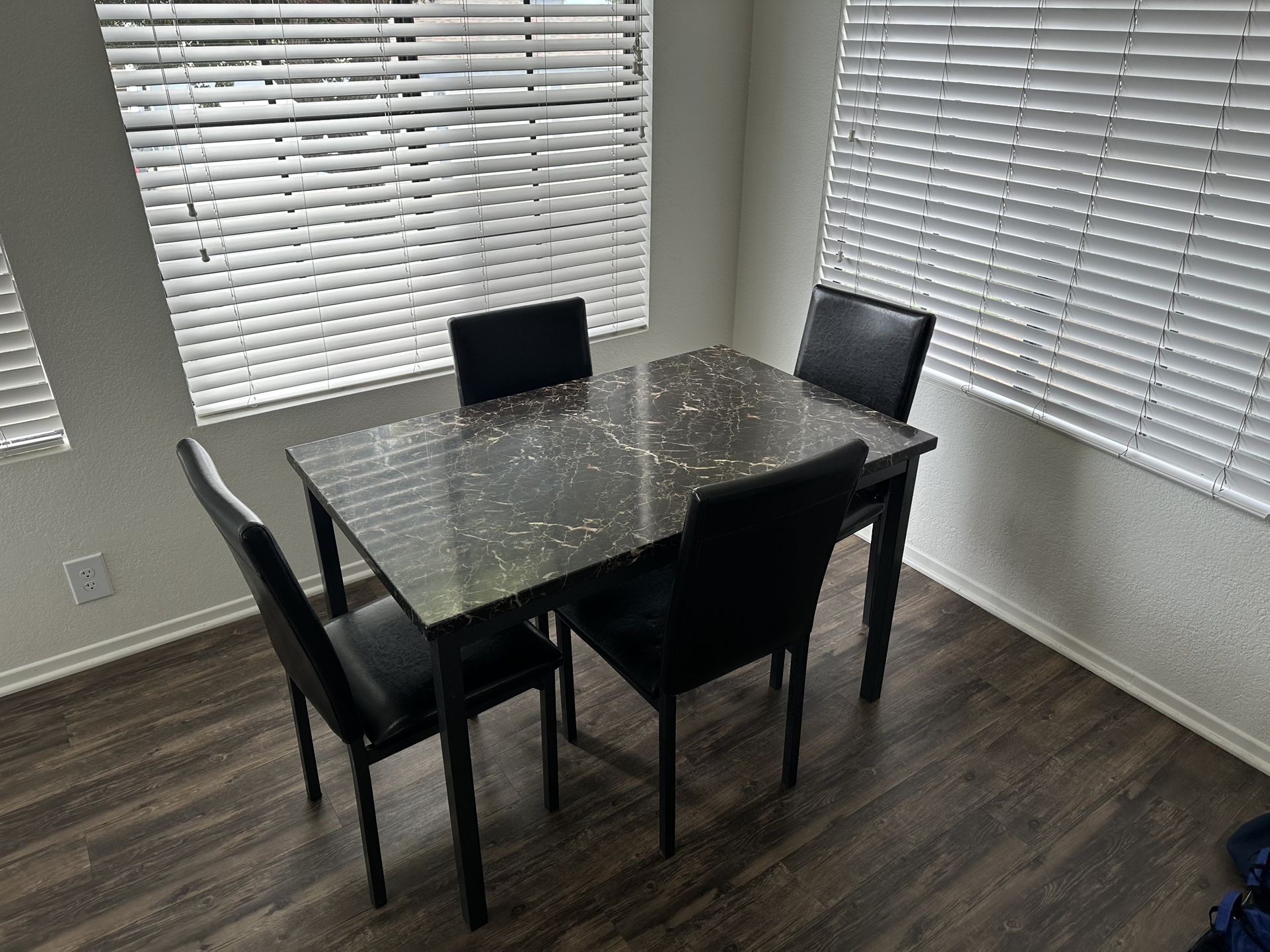 30x48 In Black Table With Chairs