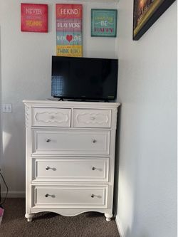 Twin bed, chest, nightstand